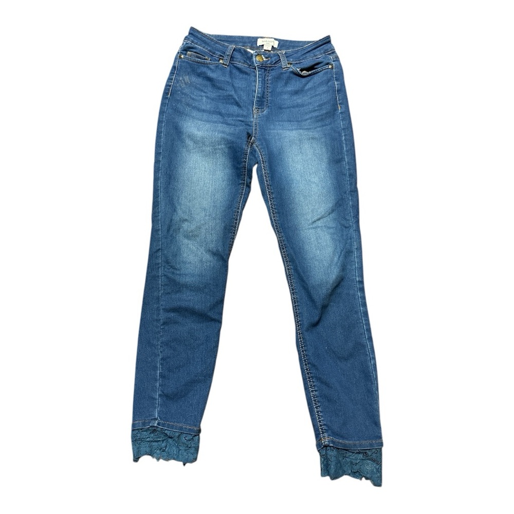 Haute Hippie Tribe Mid-Rise Women's Denim Jeans with Lace Hem Size 2 - Picture 3 of 8